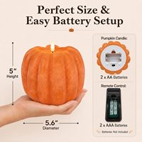 Lampe de nuit LED sans flamme en forme de citrouille, blanc chaud, télécommandée, pour la maison, décoration d'automne, Thanksgiving, Halloween, récolte