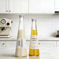 Ergonomische conische glazen drinkfles, gladde gebogen sapcontainer met schroefdop, op maat gemaakte inhoud, voor thuis, café en reizen