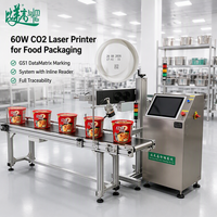 Imprimante laser CO2 automatique 60W pour l'emballage alimentaire, système de marquage GS1 DataMatrix avec lecteur intégré pour une traçabilité totale