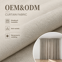 Tissu de rideau ColorTex OEM ODM en lin lavé semi-blanchi, finition mate, occultant, écologique, pour restaurants et salles