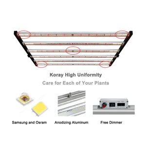 Koray high uniform folding LED grow light 6 bar 8 bar array horticultural LED module