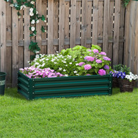 Bac à légumes surélevé en métal galvanisé 4x2x1 pied pour légumes, fleurs, herbes et plantes succulentes, pour jardin extérieur