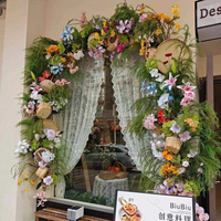 Fleurs artificielles de style Monet, très réalistes, accessoires floraux de luxe, décoration extérieure pour vitrine commerciale