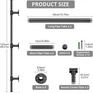 Barres d'appui Jiahua, capacité de charge 50 kg, antidérapantes, en fer thermolaqué, pour salle de bain et escaliers - Product Image 2