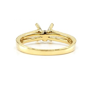 Livraison rapide bijoux brillant de haute qualité 14k or jaune massif diamant naturel Semi monture bague de fiançailles de mariage pour les femmes - Product Image 3