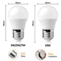 Vertak 3000K-6500K Ampoules LED 3W-10W G45 E27 Base Corps de lampe en plastique Type de réflecteur pour usage domestique