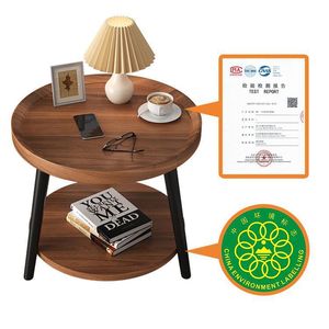Shou Shang Marble Coffee <b>Table</b> Round With <b>Storage</b> Shelf For Living Room Bedroom Balcony <b>Side</b> <b>Table</b> - Product Image 4