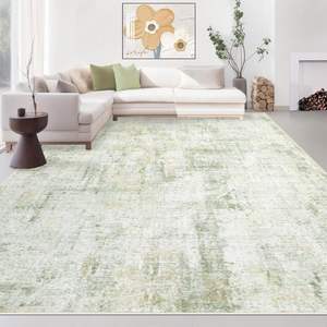 Grand <span class=keywords><strong>tapis</strong></span> moderne abstrait 8x10 à poils ras, lavable, doux, résistant aux taches, beige, pour salon, salle à manger, vert, marron - Product Image 1