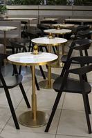Table de restaurant carrée en métal pour restauration rapide, directement de l'usine de mobilier commercial