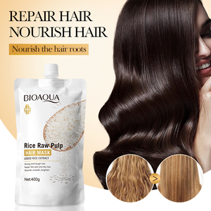 La nueva mascarilla para el cabello BIOAQUA Rice Protoplasm de etiquetas privadas es esponjosa y nutre repara el cabello dañado e ilumina el color del cabello - Product Image 3