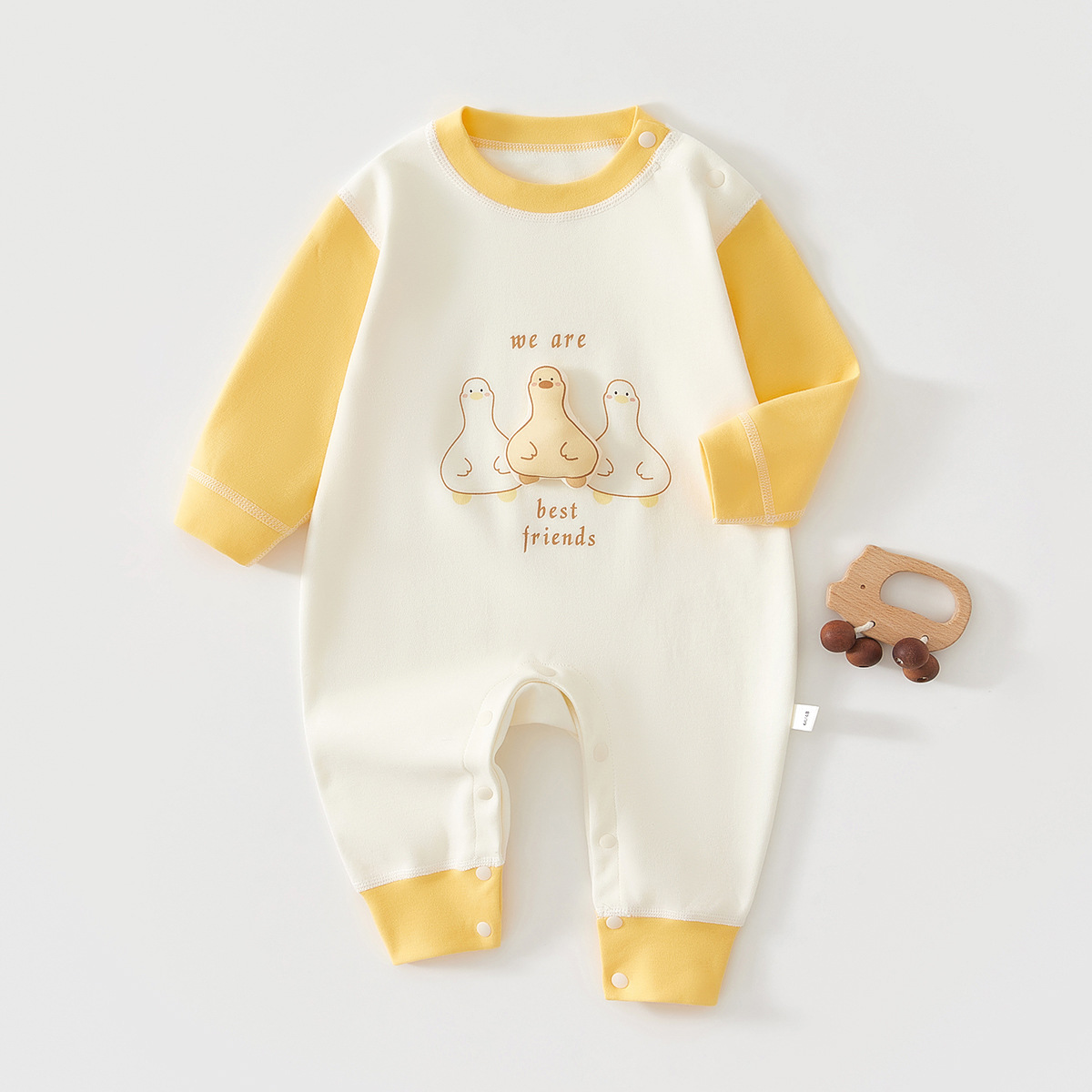 Spring autumn jumpsuit yellow good friend