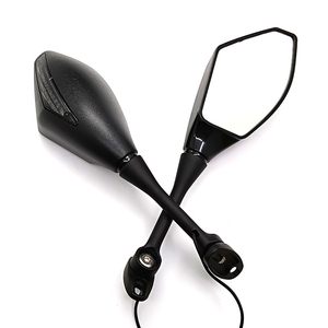Rétroviseurs de <span class=keywords><strong>moto</strong></span> en plastique CNC <span class=keywords><strong>intégrés</strong></span> <span class=keywords><strong>avec</strong></span> <span class=keywords><strong>clignotants</strong></span> LED, couleur noire - Product Image 5