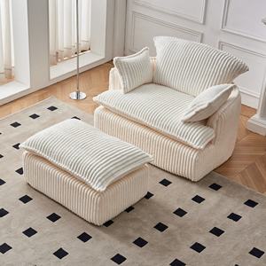 Sofá Otomano Cuadrado Modular Moderno Tapizado en Tela Resistente, con un Asiento Convertible en Cama, Cojín de Esponja en la Respalda, Color Azul - Product Image 3