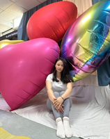Ballons en forme de cœur massifs énormes et incroyables de 68 pouces, ballon en feuille d'hélium Cuore, GLOBO, ballon en feuille massif en forme d'étoile et de cœur à fermeture automatique