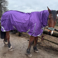 Nouvelle arrivée : couverture d'hiver pour cheval, respirante, avec col en fourrure, imperméable, en polyester.