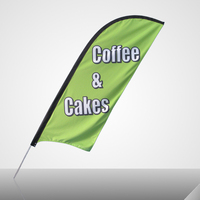Drapeaux de plage promotionnels personnalisés de haute qualité avec logo, mât en aluminium, matériau polyester, sublimation couleur intégrale