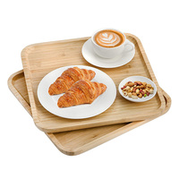 Plateaux de service en bois ronds, carrés et rectangulaires pour bar, café, fête, plat, collation, nourriture, thé, fruits, plateau à fromage