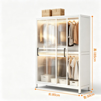 Lemari Pakaian Geser Logam Harga Pabrik, Kabinet Pintu Baja Karbon OEM ODM MOQ Rendah, Almari Baja Kamar Tidur Modern