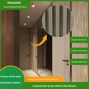 Panel de pared de rejilla cóncavo-convexo de gran pared de madera maciza minimalista moderno impermeable WPC para fondo decorativo de Hotel y hogar - Product Image 3