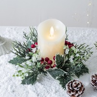 Promo Produk Baru Dekorasi Natal Lilin Aroma Buah Merah Karangan Bunga Hiasan Natal