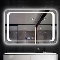 Miroir LED Sarmt personnalisable et polyvalent pour divers espaces-Tenture murale de salle de bain d'hôtel avec fonction de désembuage intelligente