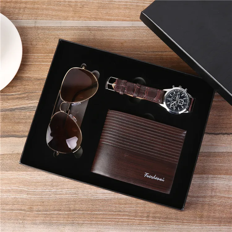 New year gift set watch wallet sunglasses men gift set for father days