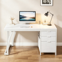 Bureau d'ordinateur scolaire en bois avec 3 tiroirs, design moderne, poste de travail de 59 pouces avec rangement pour dossiers