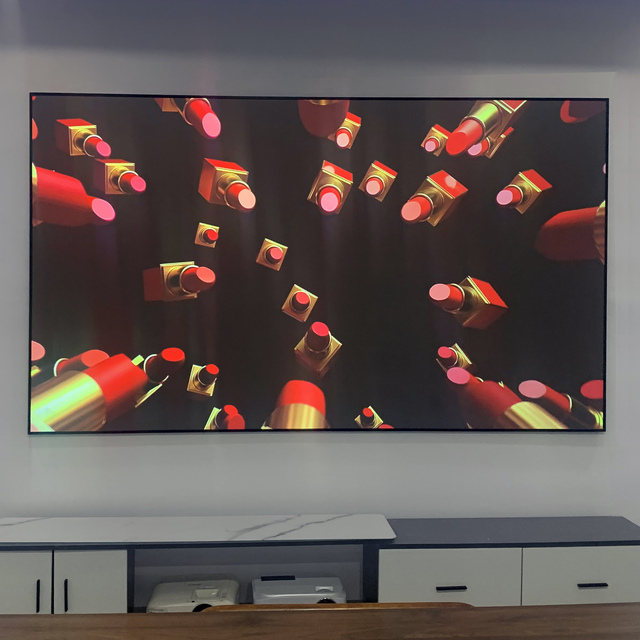84 Inch High Contrast Grey Fixed Frame Projector Screen 4K Projection Screen for Home Theater Boardroom
