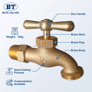 <span class=keywords><strong>Robinet</strong></span> d'extérieur en laiton BOTE 1/2" NPT 3/4" GHT avec poignée moderne en zinc pour machine à laver et alimentation en eau de jardin - Product Image 2