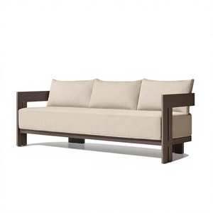 Sofá de exterior moderno con estructura de aluminio T6 con recubrimiento en polvo para todo tipo de clima, con silueta de trípode, para patio o terraza, ideal para villas de lujo. - Product Image 1