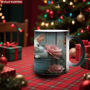 <b>Ceramic</b> <b>Cup</b> 11oz Frosted Black Heat Sensitive Magic Mug Latte Tea Use - Product Image 2