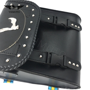 YHMOTO Universal Motorcycle Leather Saddle Side Bag Luggage <b>Box</b> Package - Product Image 2