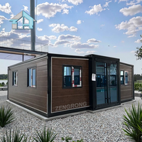 Maison conteneur extensible de 20 pieds fabriquée en Chine, 2-3 chambres, mini-villa préfabriquée, maison mobile préfabriquée pour usage en bureau extérieur