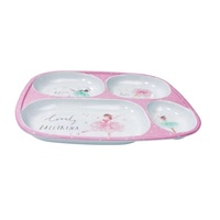 Assiette divisée en mélamine à 4 sections pour bébés et enfants, qualité alimentaire
