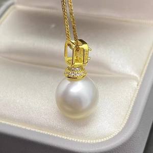 31215 Colgante de Plata S925, Versión Gruesa, para DIY, Accesorios para Perlas de 10-13mm, Colgante para Collar, Dijes Vacíos para Diamantes - Product Image 2