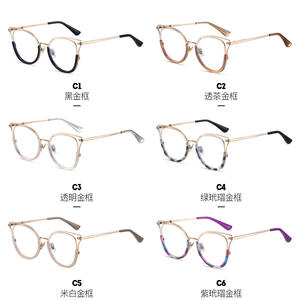 Monture de lunettes ovale en métal TR90 87320, protection anti-lumière bleue, unisexe, fabriquée à Taizhou - Product Image 5