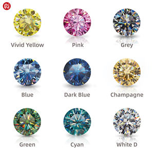 GIGAJEWE Moissanite Putih Warna D Bentuk Bulat dan Potongan Fancy, Batu Permata Sintetis dengan Kejernihan Vvs1, Grosir dengan Sertifikat GRA - Product Image 2