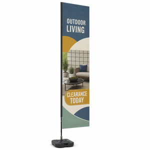 Bandera Rectangular Publicitaria con Estaca para Tierra <span class=keywords><strong>o</strong></span> Base Cruzada para Eventos en Campus, Kit Completo de Suministro de Banderas, Enví<span class=keywords><strong>o</strong></span> Directo de Fábrica - Product Image 5