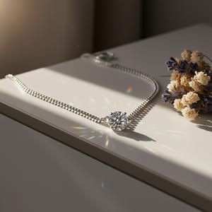 Collar <span class=keywords><strong>de</strong></span> plata con moissanita <span class=keywords><strong>de</strong></span> alta gama, <span class=keywords><strong>cadena</strong></span> <span class=keywords><strong>cubana</strong></span>, collar con colgante <span class=keywords><strong>de</strong></span> plata <span class=keywords><strong>de</strong></span> ley 925 - Product Image 1