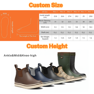 Bottes <span class=keywords><strong>de</strong></span> pont imperméables pour hommes <span class=keywords><strong>de</strong></span> 6 pouces avec doublure respirante et antidérapante, bottes <span class=keywords><strong>de</strong></span> pluie à <span class=keywords><strong>la</strong></span> cheville en caoutchouc néoprène pour <span class=keywords><strong>la</strong></span> pêche et <span class=keywords><strong>la</strong></span> navigation <span class=keywords><strong>de</strong></span> plaisance - Product Image 2