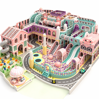 Structure de jeu intérieure commerciale pour enfants, écologique, avec piscine à balles, toboggan, trampoline, carrousel, maison et tunnel, personnalisable