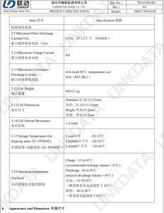 Linkdata 21700 60P 6000mAh 60A <span class=keywords><strong>3</strong></span>.6V Şarj Edilebilir Lityum Demir Fosfat Piller 21700 Şarj Edilebilir Li-ion Pil, UPS/Elektrikli El Aletleri için - Product Image 5