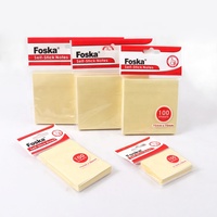 Foska – Bloc-notes autocollants carrés simples, assortiment de tailles, 100 feuilles, petit format, jaune vif, papier sans bavure – Vente en gros