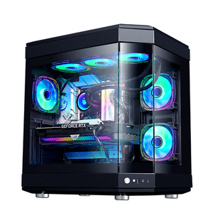 OEM kép buồng ATX trường hợp giữa tháp cao luồng không khí đục lỗ trên bảng điều khiển Tempered Glass <span class=keywords><strong>PC</strong></span> trường hợp chơi game trường hợp - Product Image 4