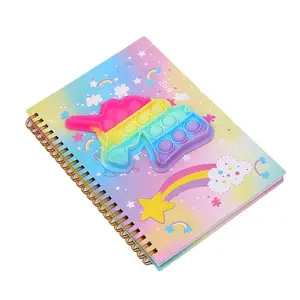 High Quality Hardcover Spiral Notebook Custom Spiral Notebook A5 Journal Notebook Spiral Binding With Colorful Silicone Pattern