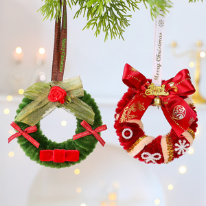 Guirlande de Noël artisanale en tissu de haute qualité, ornement DIY pour sapin de Noël avec nœud fini, SuperZ moderne à suspendre - Product Image 5