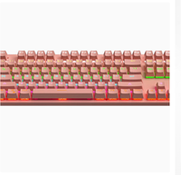 Clavier mécanique K300, 87 touches, interrupteurs bleus remplaçables à chaud, comprend un extracteur d'interrupteurs et des interrupteurs. (Jeu, eSport, Bureau)