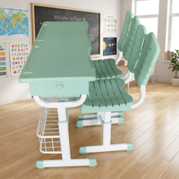 Vente directe d'usine, bureaux d'étudiant épaissis et renforcés, ensemble de bureaux et de chaises d'école pour une seule personne