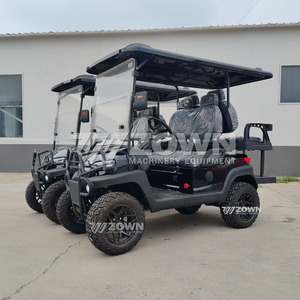 Sleek <b>Black</b> Utility Golf Vehicle All Terrain Deep Tread Tyres <b>Wrapped</b> Leather Seats Country Club Shuttle Car - Product Image 5