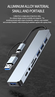 Hub USB C 8-in-1 Dual Port USB A dan Adaptor Tipe C dengan HDMI 4K, Pengisian Daya PD, Ethernet RJ45, USB 3.0, SD, TF untuk Laptop MacBook PC